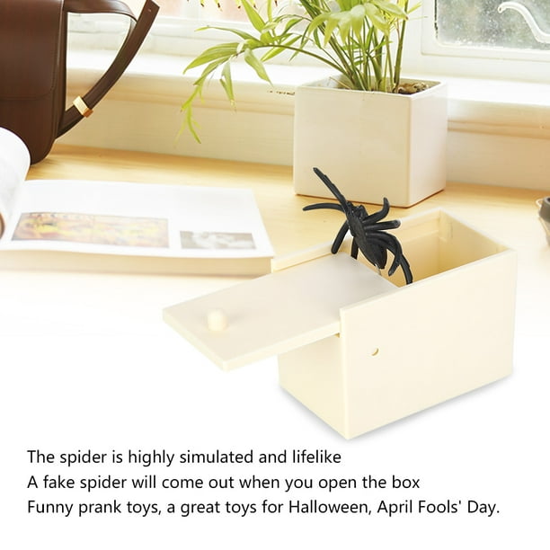 Herwey Simulation fausse araignée boîte drôle astuce farce jouet cadeau  pour Halloween avril poisson jour, cadeau Halloween, jouet farce 