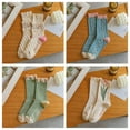thumbnail image 6 of Cute crew socks with floral pattern for women, teens, girls, cottagecore, ruffles, vintage, 6 of 9
