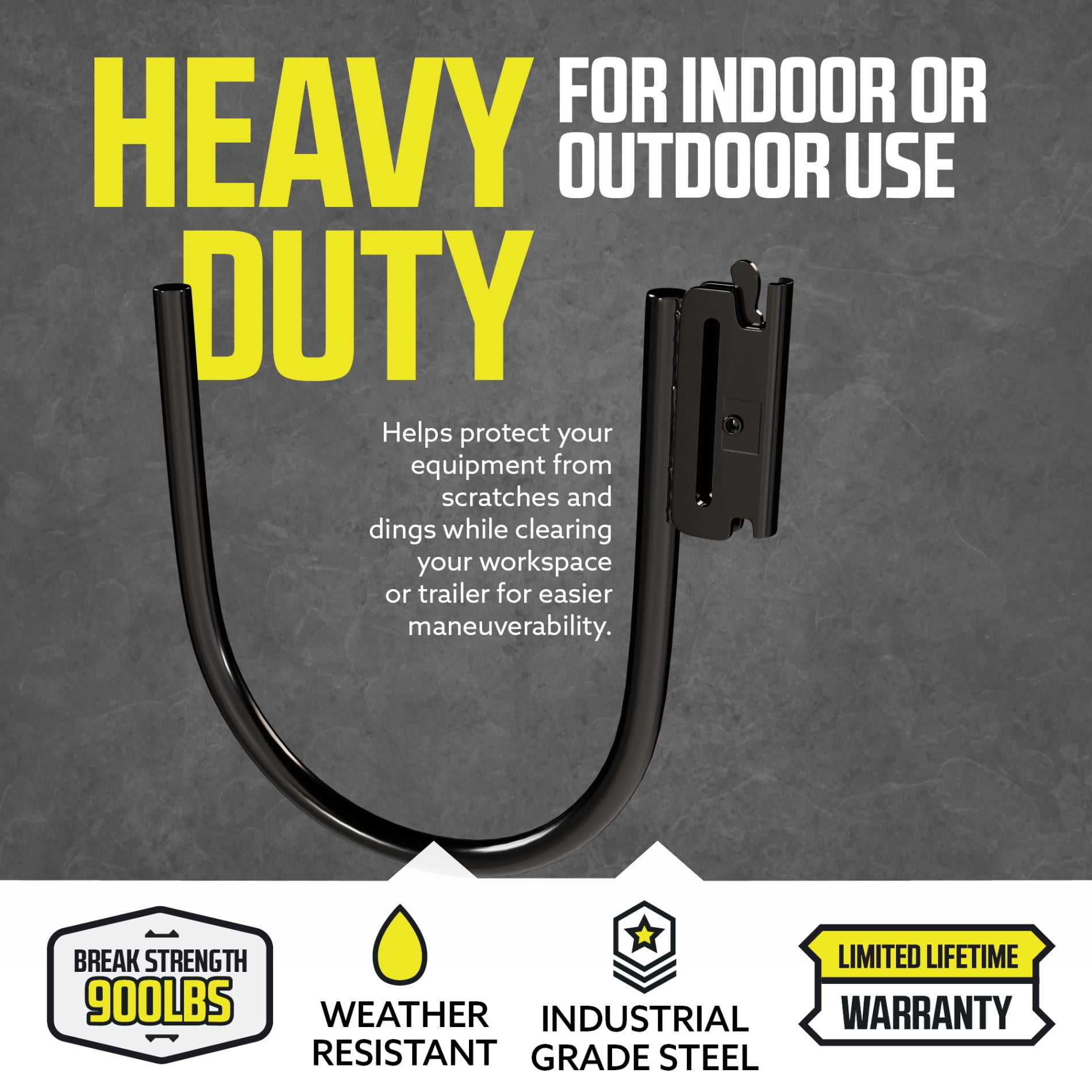 "DC Cargo Mall E-Track Large 7"" J Hook Tie Down Accessory (6 Pack) for Enclosed Trailer/RV for Helmets, Ropes, Motorcycle Jackets, Pipes, Hoses and Cables"