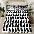 thumbnail image 2 of jejeloiu Cartoon Cute Kitten Queen Sheet Sets,Kawaii Pet Cat Flat Sheet,Pblack White Queen Fitted Sheet For Girls Kids,Super Cozy Room Decor,4 Pieces, 2 of 7