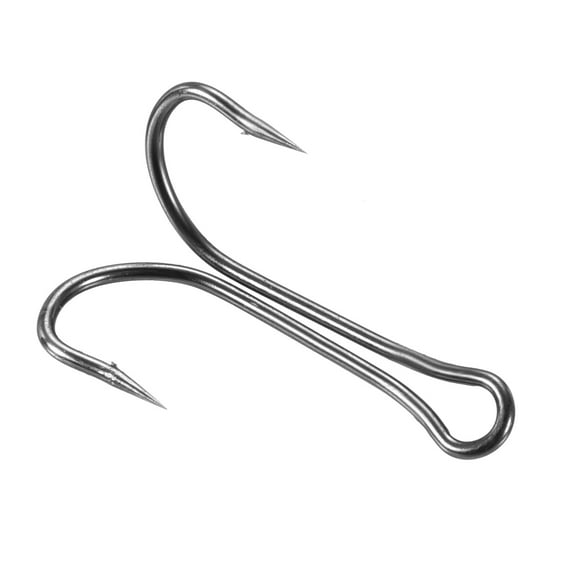 Uxcell 2# 1.06" Carbon Steel Double Fish Hooks Barbed Frog Hook, Black 20 Pack