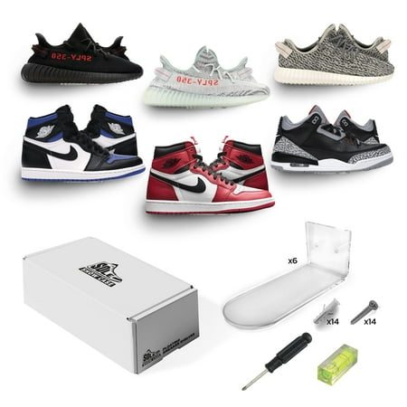 

Engineered Edge Sole Showcase - 6 Clear Floating Shoe Shelves to Display and Showcase Your Sneaker C