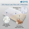 thumbnail image 2 of OYS Talalay Natural Latex Pillows for Sleeping Neck Pain Relief with Organic Removable Tencel Cover（Standard，23.5" x 15.7" x 5.5"，Medium Firmness）, 2 of 7
