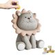 thumbnail image 1 of Hucha para niños, hucha de león marrón, hucha de resina irrompible, adorno de hucha, huchas reutilizables para niños, niñas y adultos, color gris, 1 of 7
