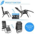 thumbnail image 7 of Vineego Zero Gravity Chairs Patio Chairs Lawn Lounge Chair Patio Set of 2 with Pillow and Cup Holder Patio Furniture for Poolside Backyard and Beach Set of 2 (Black), 7 of 7