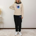 thumbnail image 5 of Sets for Women Clothing Two Piece Long Sleeve Hooded Tops Pants Jogger Hoodie Sweatsuit Casual Graphic Sweatshirt Sweatpant Suit (Khaki M), 5 of 6