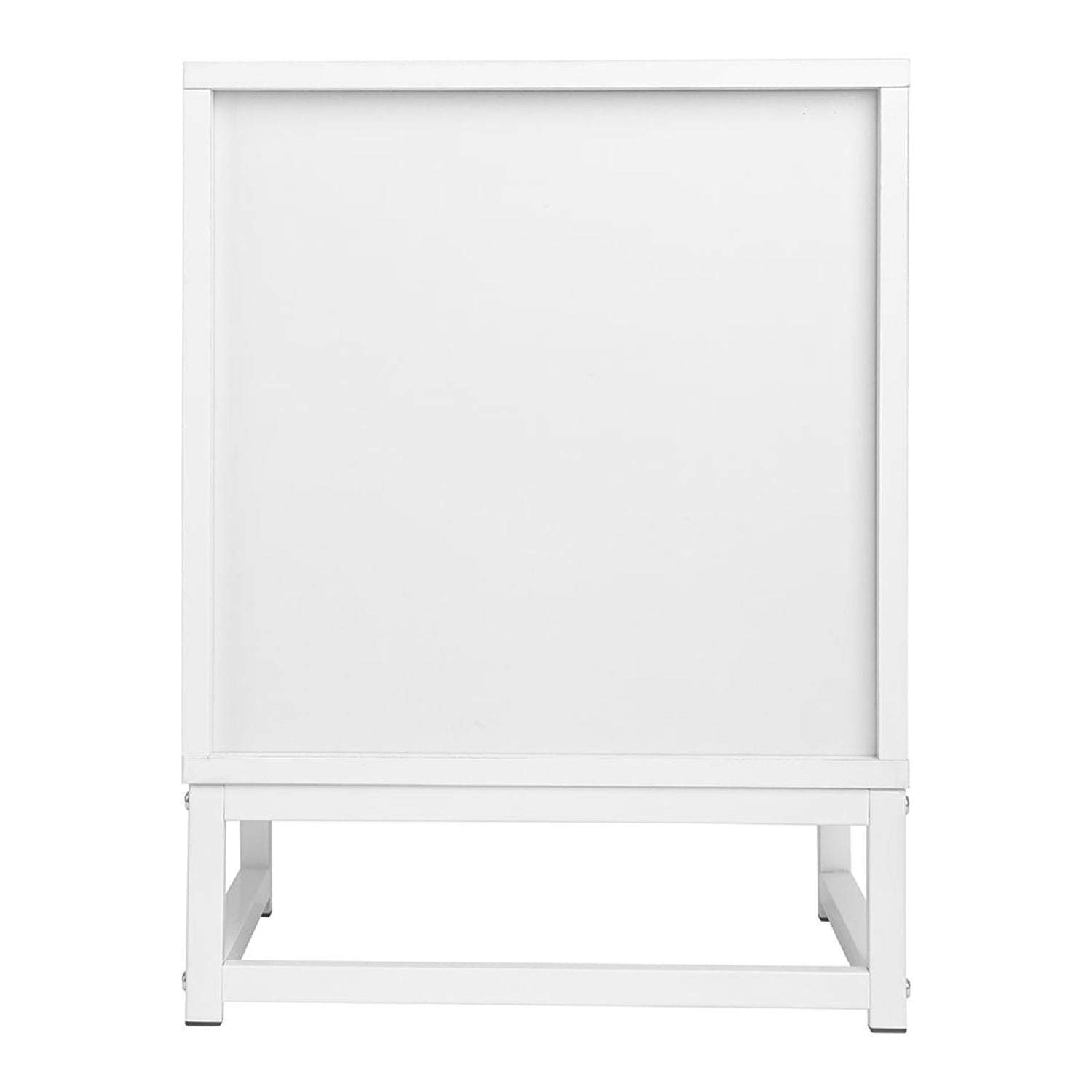 Kadyn Bedside Table, Modern Nightstand Side Table with 2 Drawers, Particle Board Bedside End Table for Bedroom, White