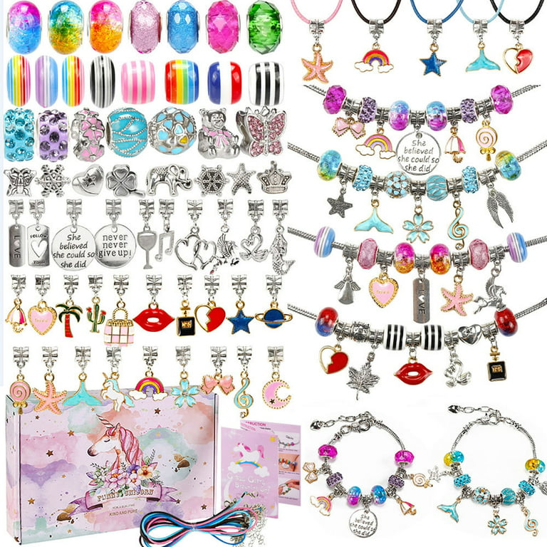 129PCS Charm Bracelet Making Kit Jewelry Making Unicorn Gifts for Teens  Girls Crafts 8-12 Years - Christmas Gift Idea for Teen Girls 