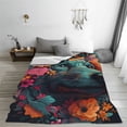 thumbnail image 5 of Sikiie Colorful Flower Dog A Ultra-Soft Micro flannel Blanket Luxury All Seasons Warm Blanket for Bedding Sofa and Travel (4 sizes)-80"x60", 5 of 7