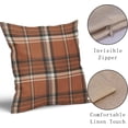 thumbnail image 4 of Fall Grey Orange Plaid Pillow Covers 16x16 Set of 2 Buffalo Tartan Print Autumn Themed Decorative Throw Pillows Outdoor Pillowcase Square Linen Farmhouse Cushion Case Decor for Couch Sofa Bed, 4 of 6