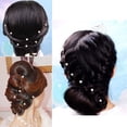 thumbnail image 2 of 20 piezas de perlas de imitación en forma de U para el cabello, boda, novia, damas de honor, joyería Perla blanca Hugo Pin De Pelo, 2 of 10