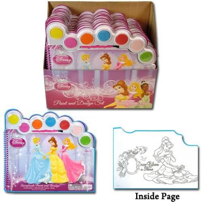 Disney Princess Water Paint Set Story Book Paint and Design