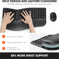 thumbnail image 3 of Meetion Ergonomic Split Keyboard and Vertical Mouse, Wireless with Wrist Rest, Rechargeable for Windows/Mac - Black, 3 of 9