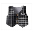 thumbnail image 5 of 4pcs/set Baby Boy Gentleman Suit Infant Toddler Boys Romper & Vest & Beret & Pants (0-18 Months),Black,12-18 Months, 5 of 6