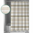 thumbnail image 4 of Beige Brown Striped Waterproof Fabric Shower Curtain, Modern White Abstract Art Aesthetics Shower Curtain for Bathroom Curtains Bathtubs Hotel Washable Shower Curtains with 12 Hooks Small 36x72in, 4 of 6