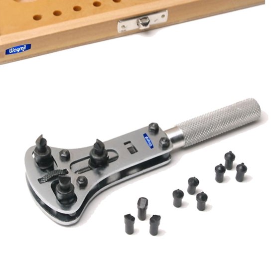 WATERPROF WATCH CASE WRENCH OPENER WOODEN CASE , JEWELRY WATCHMAKERS