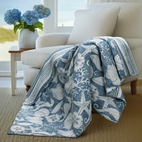 Levtex Home - Stillwater Denim - Throw - Coastal - Denim Blue and White - Throw (50x60in.) - Cotton