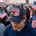 thumbnail image 2 of LNZGNM Unisex 250th Anniversary USA Baseball Cap USA Flag Baseball Hat Adjustable Distressed Washed Trucker Hat Casual Camping Dad Hats,Navy, 2 of 5