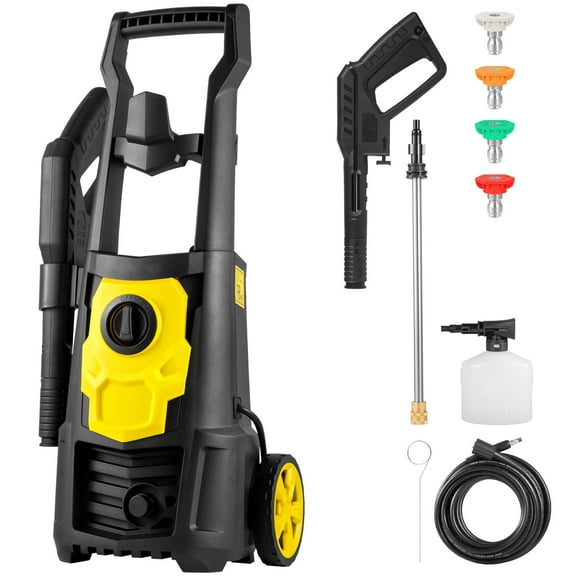 KFFKFF Electric Pressure Washer, 2000 PSI, 1.65 GPM Max Flow with 20 ft Hose & Reel, 4 Quick-Connect Nozzles, Foam Sprayer, Compact Design for Cleaning Patios, Vehicles and Driveways, ETL Certified