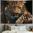 thumbnail image 2 of Fenyluxe Leopard Canvas Prints Background Golden Wildlife Animal Leopard Wall Art Cheetah Pictures Artwork for Bathroom Bedroom Office Living Room Hallway Painting Decorations Ready to Hang 60x50inch, 2 of 6