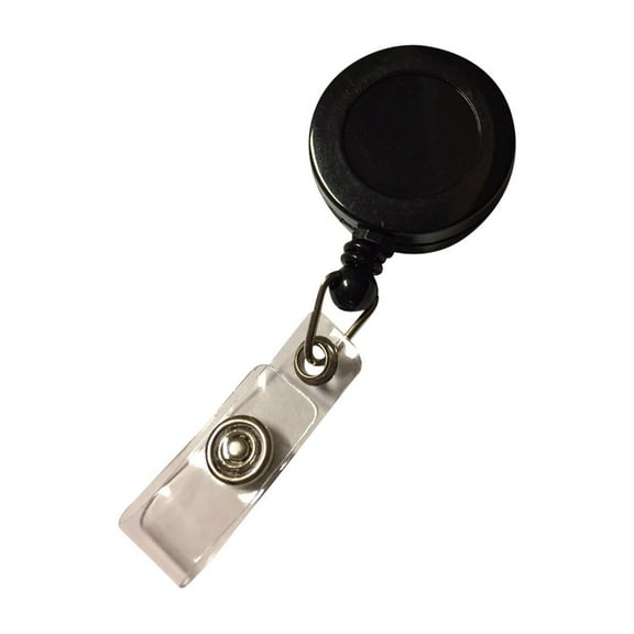 1 Black Retractable Badge Reel Holder with Clip for Useful for Holding ID Badges