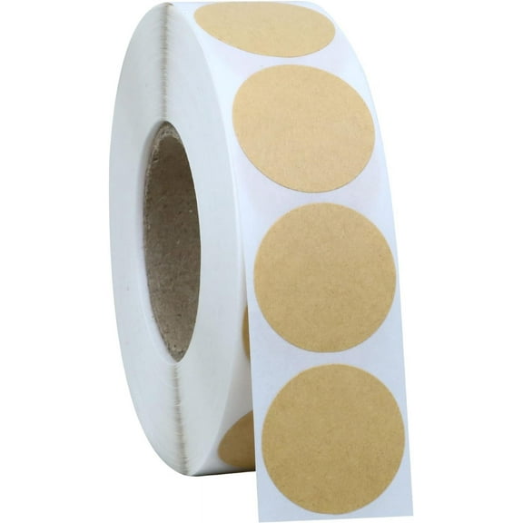 1000PCS Kraft Circle Stickers, 1 Inch Round Blank Garage Sale Price Stickers, Kraft Coding Tag Labels, Brown Natural Envelope Seals for Home, Classroom, Jam, Canning Jar Labels