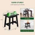 thumbnail image 3 of Small Bench Seat, 18 Inch Stool, Wood Bathroom Vanity Bench, Plant Stand Indoor, 350 LBS Load Capacity, 1-Year Manufacturer Warranty (Black), 3 of 5