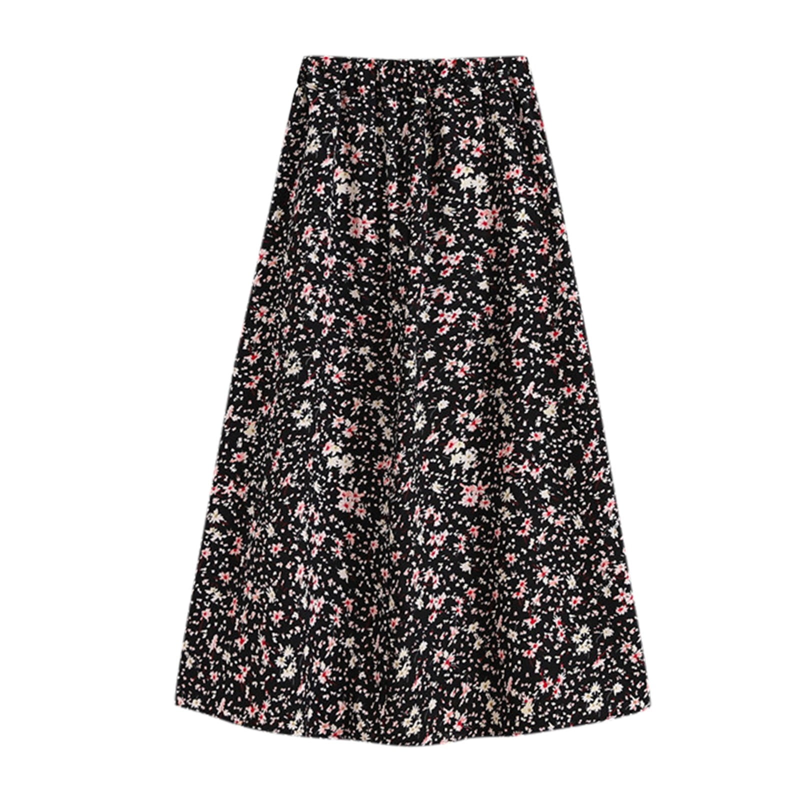 gvdentm Skirts For Women Midi Length Floral Waist High Skirt Women's ...