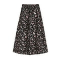 thumbnail image 1 of Gibobby faldas largas de mujer casuales Falda acampanada alta nueva con media cintura floral Falda hasta la cadera para mujer(Rosa， M), 1 of 5