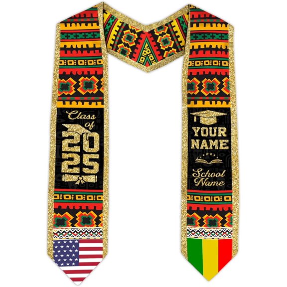 African American Graduation Sash, Graduation Stole Customize, African Graduation Sash, Graduation Stole Class of 2025
