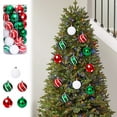 thumbnail image 2 of AYktou 30 Pcs Christmas Decorations, 6Cm/2.4In Red Green White Shatterproof Ball Christmas Candy Ornaments Xmas Candy Jars Glitter Christmas Tree Decorations Holiday Party Ball Pendant, 2 of 7