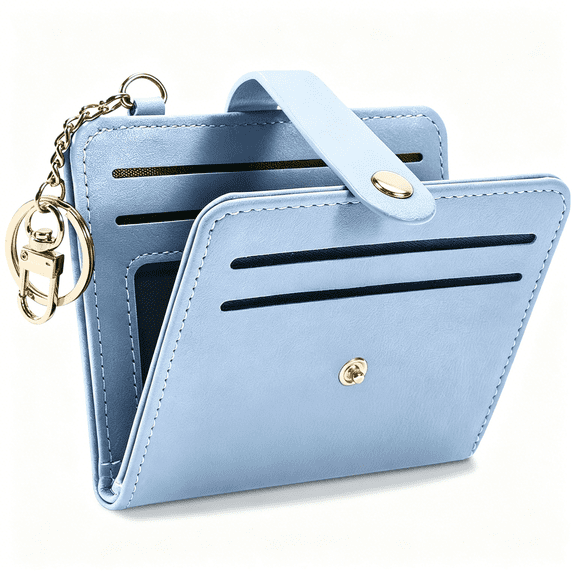 GASTROPOD Small Wallets Woman Rfid Blocking Leather Credit Card Holder-With Id Window-Card Wallets for Women-With Zipper Coin Purse-Keychain Wallet