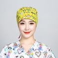 thumbnail image 4 of Gorro médico con botones Bouffant Hat con banda para el sudor para mujeres y hombres Rojo Verde, 4 of 4