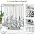 thumbnail image 3 of Flower Shower Curtain Black and White Floral Set for Bathroom Minimalist Fabric Bath Curtain with Hooks (72"x72) Add a Classic and Refined Touch to Your Bathroom, 3 of 6