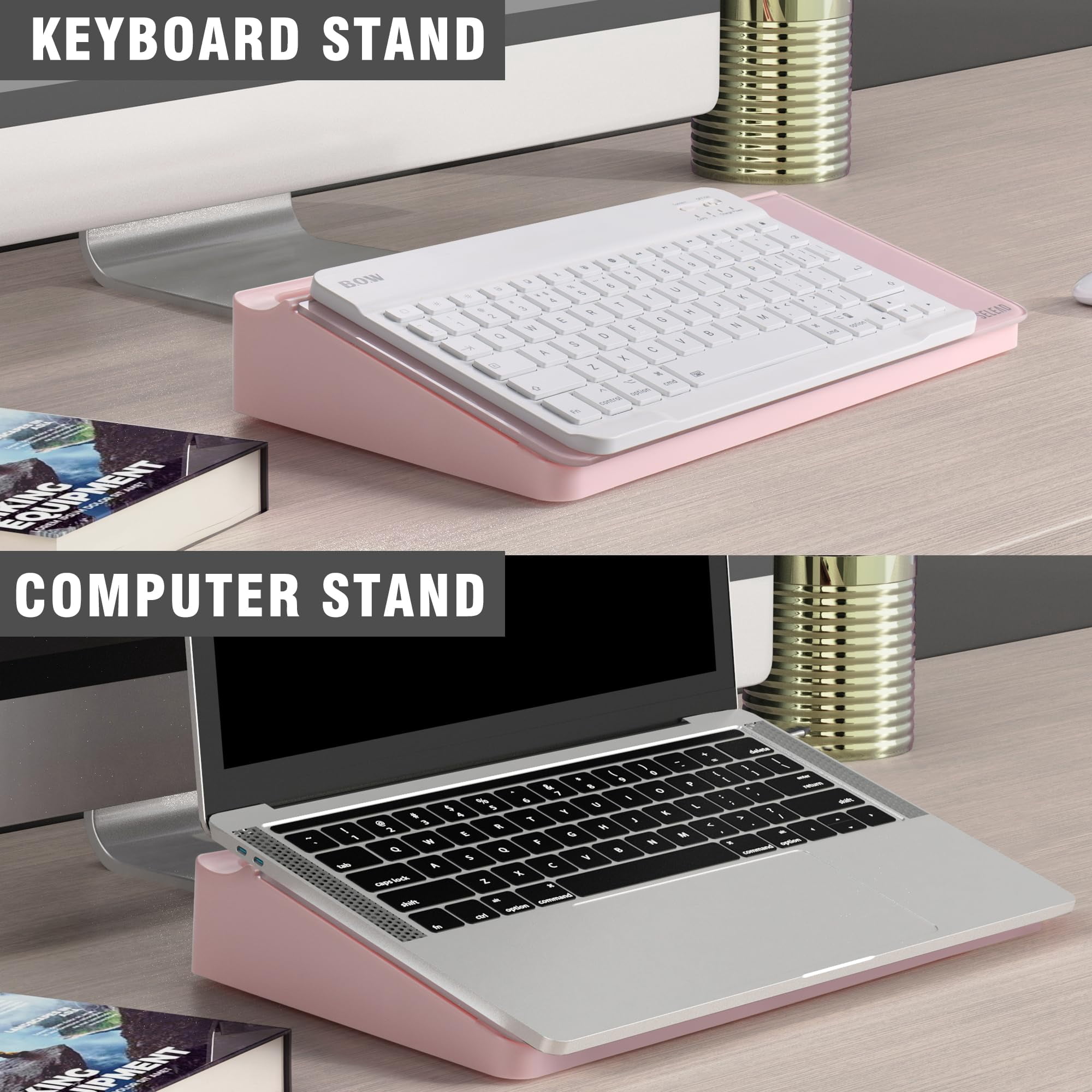 Desktop Glass Whiteboard With Storage  Small Dry Erase White Board Computer Pad Stand For Home School Office Desk Accessories - Pink