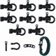 thumbnail image 1 of 10 juegos de cierres ajustables negros para pulseras de supervivencia con pasador de rosca, cierres metálicos de grillete con ancla, clips de grillete en forma de D., 1 of 9