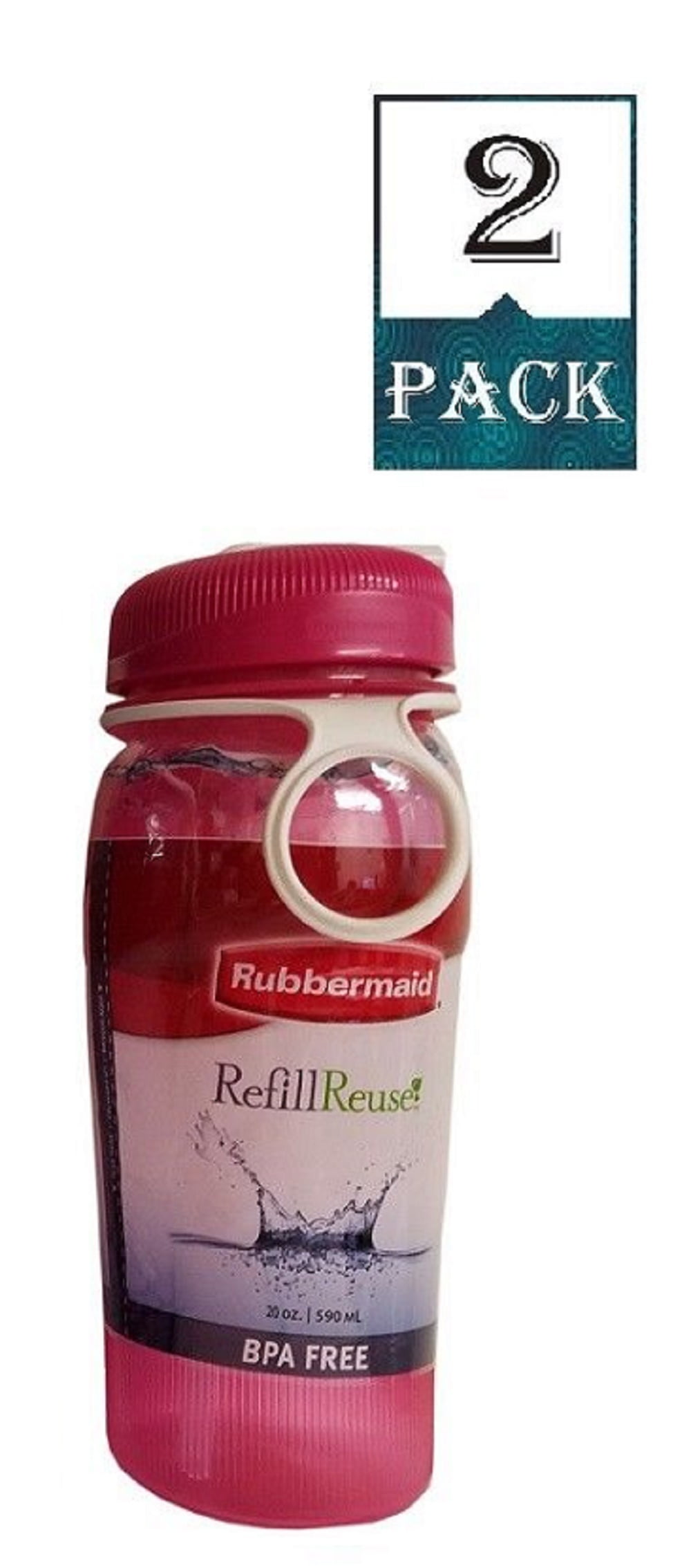 Rubbermaid 1856840 Refill Reuse Chug Bottle, 20 oz (2-Pack