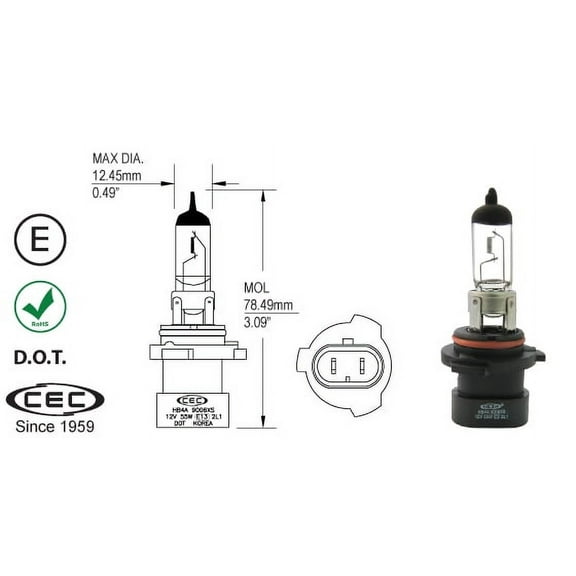 Cec Industries 9006XS Halogen Headlight