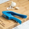Tasty Stainless Steel Garlic Press with 2 Compartments for Mincing or Slicing, Royal Blue