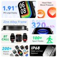 thumbnail image 3 of Fully Touch Screen Square Metal Smart Watch, IP68 Resistente Al Agua Resistente Al Sudor Deportes Smartwatch Con Batería Grande De 320mAh, Llamada Inalámbrica, Pantalla Grande De 4.85 Cm, Ritmo Cardía, 3 of 4
