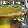 thumbnail image 3 of Sunnydaze Duo-Tone Freestanding Ceramic Outdoor Bird Bath, UV-Resistant Cognac Yellow Finish, 3 of 11
