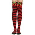 thumbnail image 2 of Ashirexll Knee High Socks for Women, Fuzzy Socks for Women, Extended Knee Length Solid Christmas Bow Ball Warm, 2 of 4