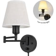 thumbnail image 3 of Modern Plug in Wall Lights, Dimmable Wall Sconce, Swing Arm Wall Fixture Bedroom, 3 of 8