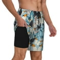 thumbnail image 3 of Haiem Butterflys Mens Swim Trunks with Compression Liner 2 in 1 Swimming Shorts Stretch Swimwear Quick Dry,Board Shorts-3X-Large, 3 of 9