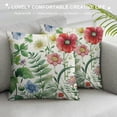thumbnail image 3 of JRXY  Spring Floral Throw Pillow Covers Garden Flowers Birds Decorative Pillows Outdoor Cushion Cases for Couch Sofa Bed Home Decor 24x24in, 3 of 5