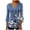 Blue#01, variant on Henley Tops for Women Casual Flared 3/4 Length Sleeve Button V Neck Retro Floral Print Tunic T-Shirts Loose Flowy Cozy Pullover Blouses Brown#03 M