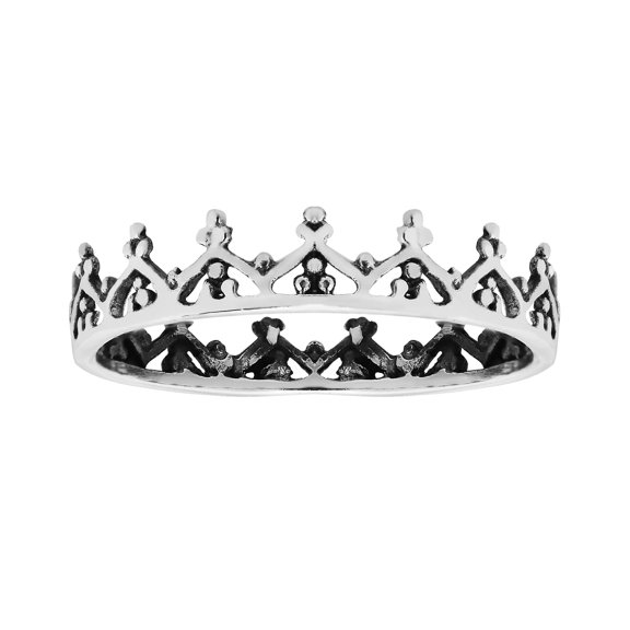 Humbled Royal Crown Sterling Silver Band Ring-8