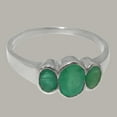 thumbnail image 5 of LBG British Made 10k White GoldWomens Ring Natural Emerald Anniversary Ring - 33 size options - Size 7.5, 5 of 6
