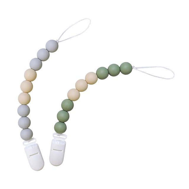 Clip de cadena para chupete de bebé Sunnimix silicona gris