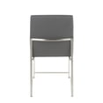 thumbnail image 5 of High Back Fuji Contemporary Dining Chair in Stainless Steel and Grey Faux Leather by LumiSource - Set of 2, 5 of 5